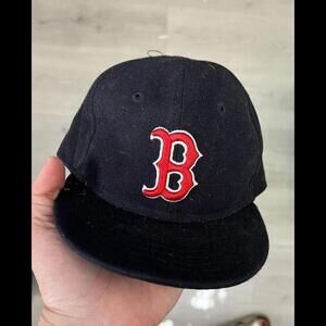 New Era 59Fifty Boston Red Sox B Game Fitted Hat Navy MLB Cap 5950. Infant Size